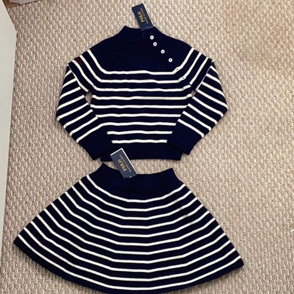 Ralph Lauren striped cotton sweater and skirt set size 6X